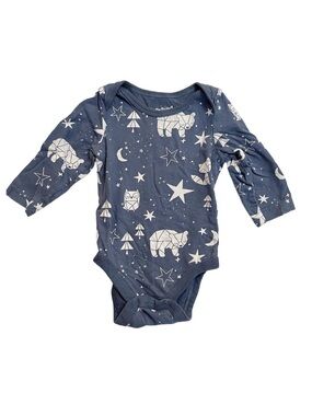 Jumping Beans Long Sleeve Bodysuit Blue Constellations Woodland Animals 6 Months
